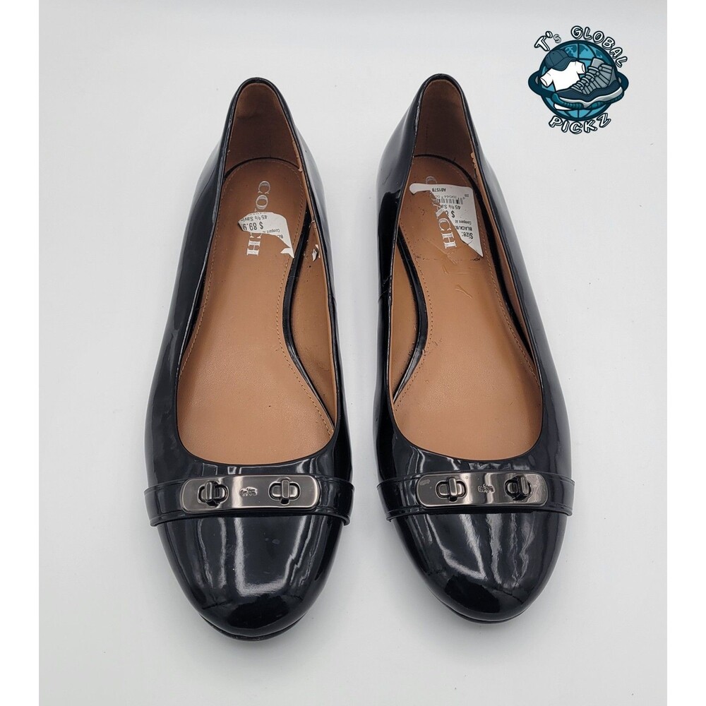 COACH Oswald Black Patent Leather Ballet Flat Womens size 11 B - Picture 3 of 12